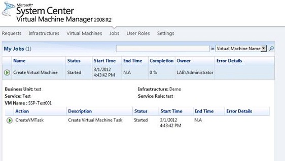 monitoring the virtual machine